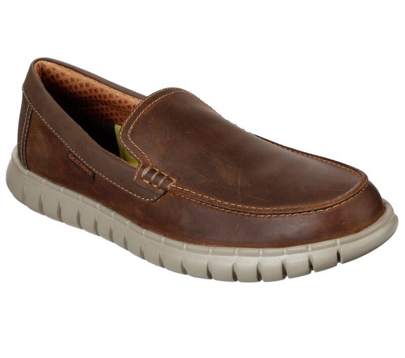 Skechers Moreway - Lentro - Mens Slip On Shoes Brown [AU-MB9055]